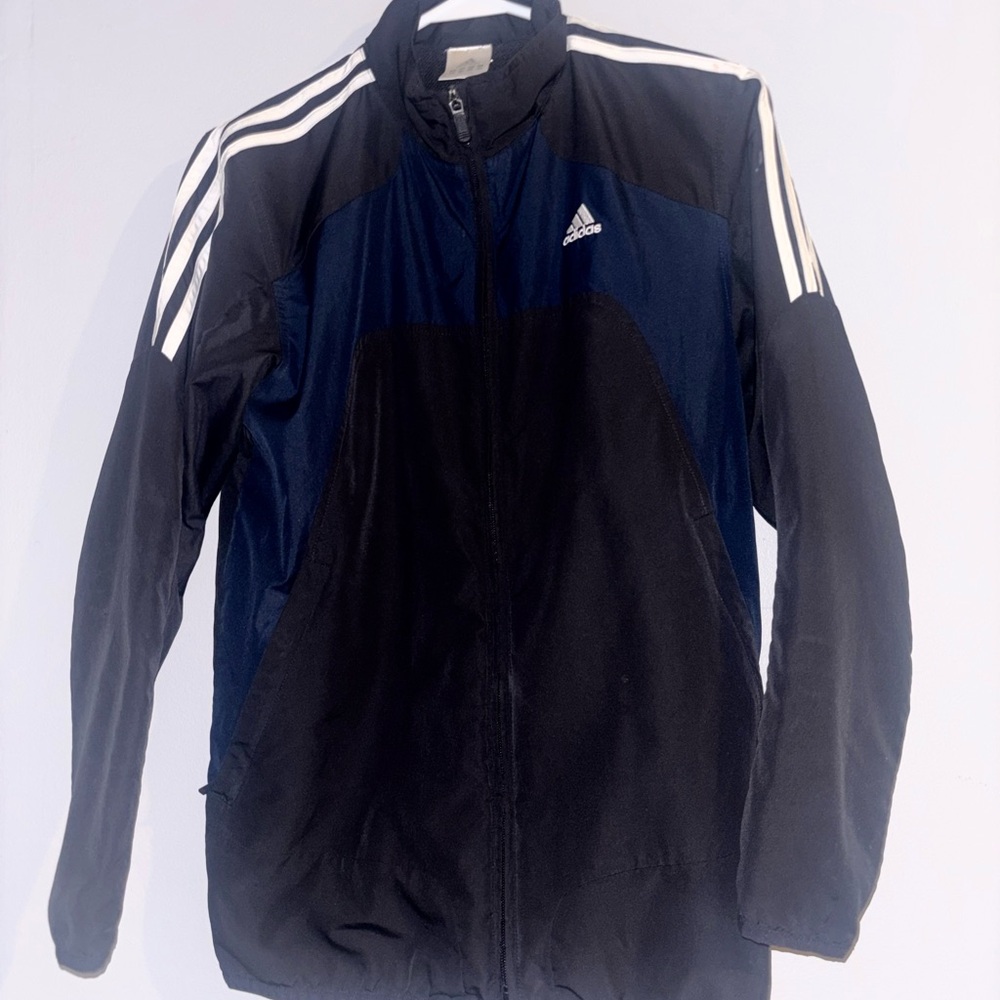 Adidas Men's Black and Navy Windbreaker